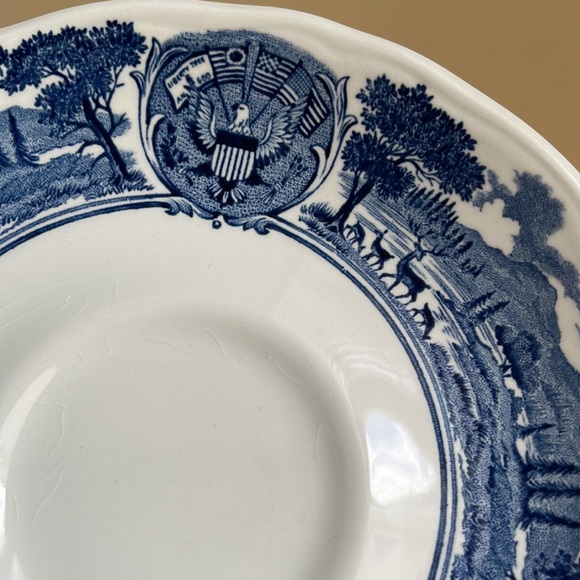 J&G MEAKIN | Vtg “America Hurrah” English Ironstone Hand Engraved Saucer Plate - Picture 7 of 9